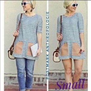 Anthro Dress with leather pockets